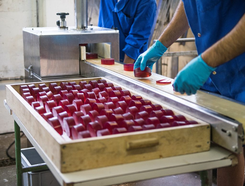 Black Currant Soap production